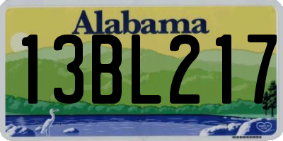 AL license plate 13BL217