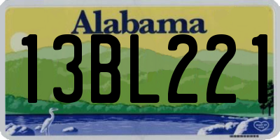 AL license plate 13BL221