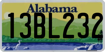 AL license plate 13BL232