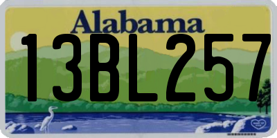 AL license plate 13BL257