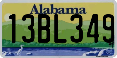 AL license plate 13BL349
