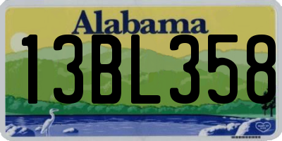 AL license plate 13BL358