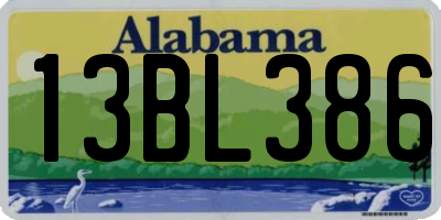 AL license plate 13BL386