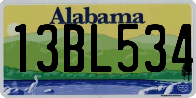 AL license plate 13BL534