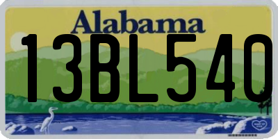 AL license plate 13BL540