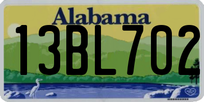 AL license plate 13BL702