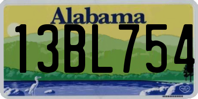 AL license plate 13BL754