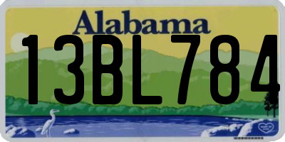 AL license plate 13BL784