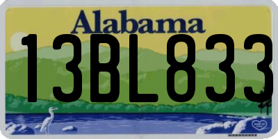 AL license plate 13BL833