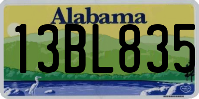 AL license plate 13BL835