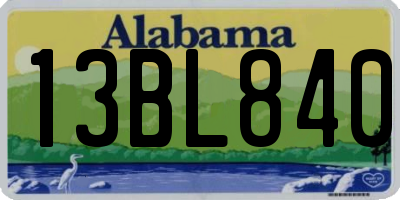 AL license plate 13BL840
