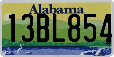 AL license plate 13BL854