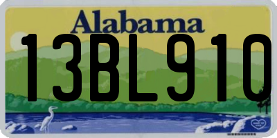 AL license plate 13BL910