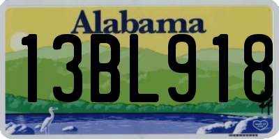 AL license plate 13BL918