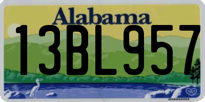 AL license plate 13BL957