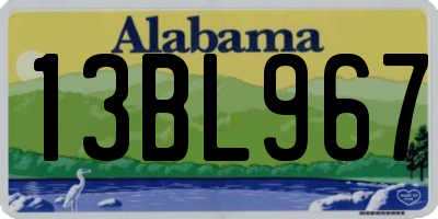 AL license plate 13BL967
