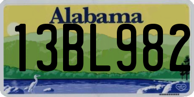 AL license plate 13BL982