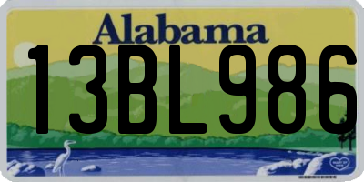 AL license plate 13BL986