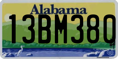AL license plate 13BM380