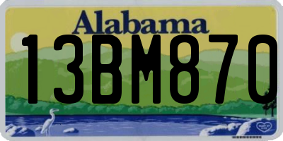 AL license plate 13BM870