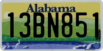 AL license plate 13BN851