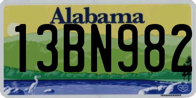 AL license plate 13BN982