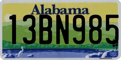 AL license plate 13BN985