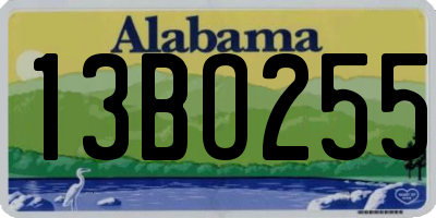 AL license plate 13BO255