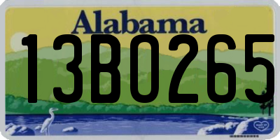 AL license plate 13BO265