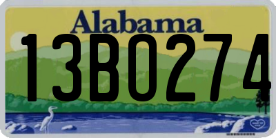 AL license plate 13BO274