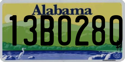 AL license plate 13BO280