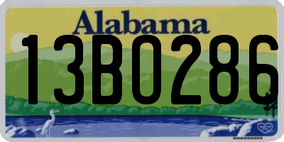 AL license plate 13BO286
