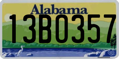 AL license plate 13BO357