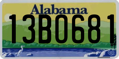 AL license plate 13BO681