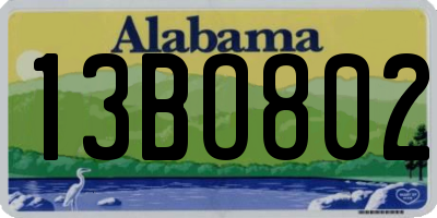 AL license plate 13BO802