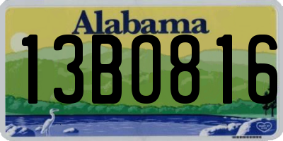 AL license plate 13BO816