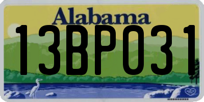AL license plate 13BP031