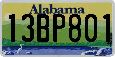 AL license plate 13BP801