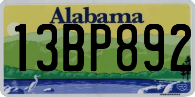 AL license plate 13BP892