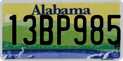 AL license plate 13BP985