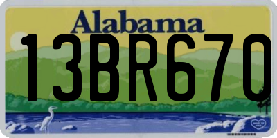 AL license plate 13BR670