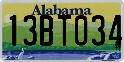 AL license plate 13BT034