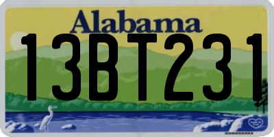 AL license plate 13BT231