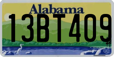 AL license plate 13BT409