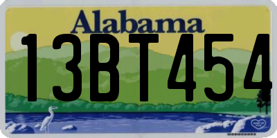 AL license plate 13BT454
