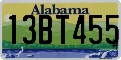 AL license plate 13BT455