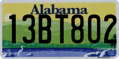 AL license plate 13BT802