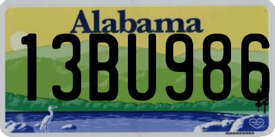 AL license plate 13BU986