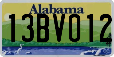AL license plate 13BV012