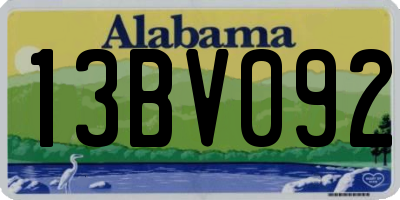 AL license plate 13BV092